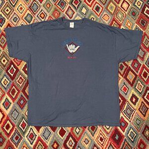Vintage “Hang Loose Hawaii” Embroidered Tee - Dark Blue, Size 2XL